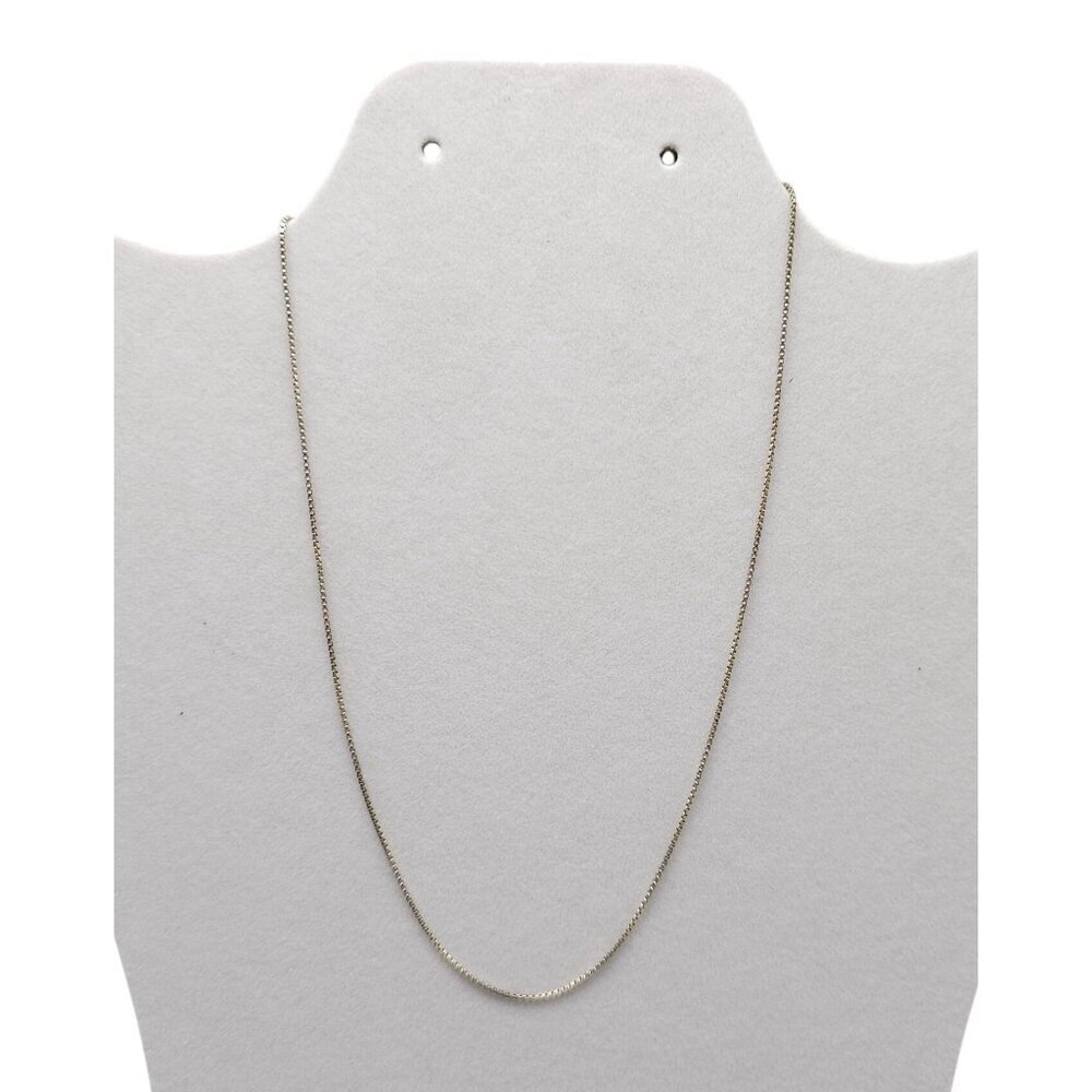 Vintage Sterling Silver .925 Box Chain Necklace 16 Inches 2.23g